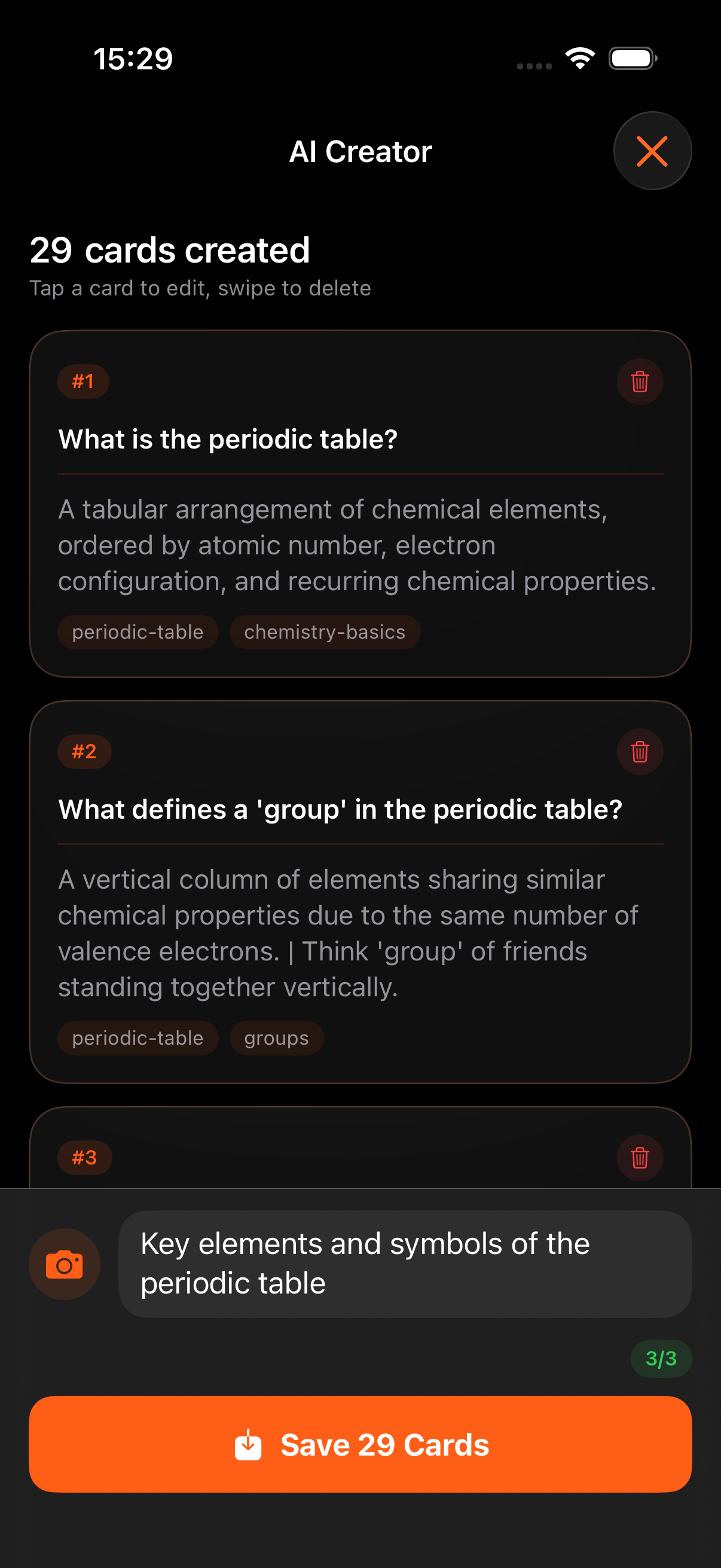 AI-generated flashcards